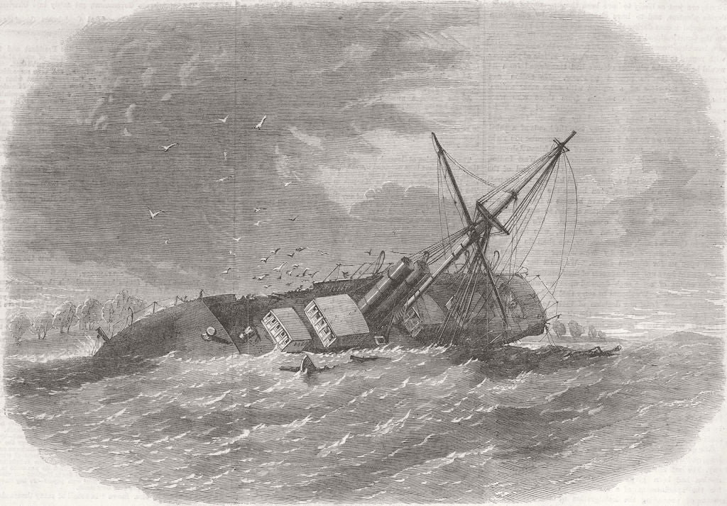 INDIA. Colombo shipwreck, Minicoy Island, Laccadives 1863 old antique print